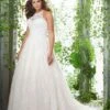 Mori Lee 3256 Perla Illusion Neckline Plus Size Bridal Dress