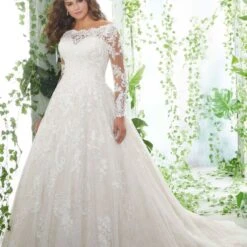 Mori Lee 3258 Patience Long Sleeves Plus Size Wedding Dress