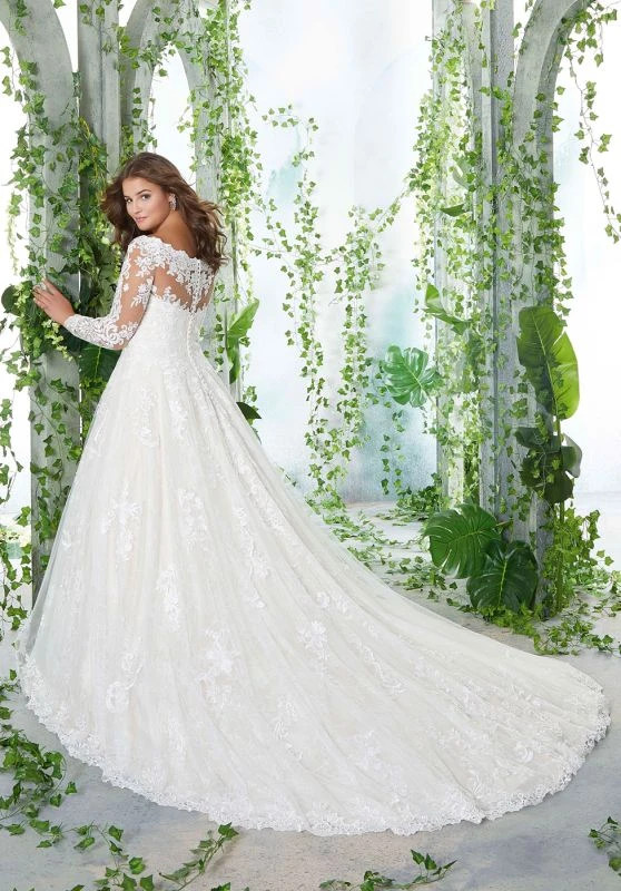 Mori Lee 3258 Patience Long Sleeves Plus Size Wedding Dress - Image 3