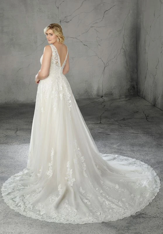 Mori Lee 3262 Rosario V-Back Plus Size Wedding Dress - Image 3