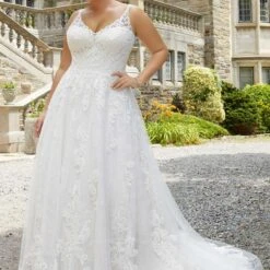 Mori Lee 3281 Samantha Illusion Strap Plus Size Wedding Dress