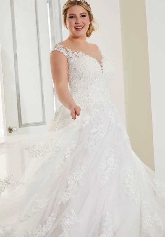 Mori Lee 3307 Agnes Cutout Back Plus Size Bridal Dress - Image 3