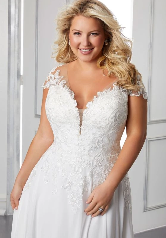 Mori Lee 3311 Barbara Cap Sleeve Plus Size Wedding Dress - Image 2