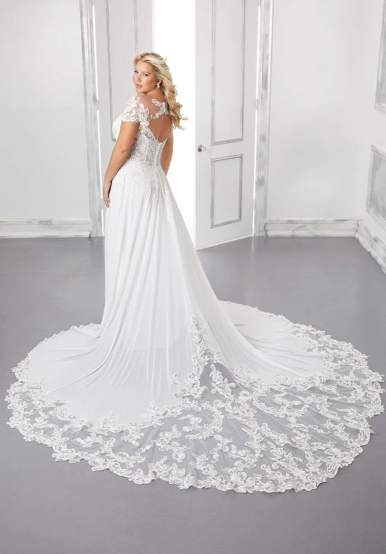 Mori Lee 3311 Barbara Cap Sleeve Plus Size Wedding Dress - Image 3