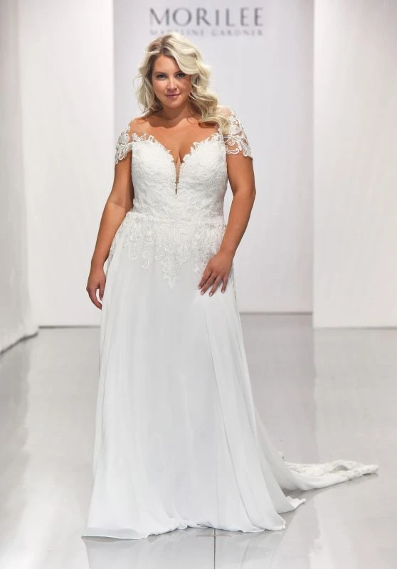 Mori Lee 3311 Barbara Cap Sleeve Plus Size Wedding Dress - Image 4
