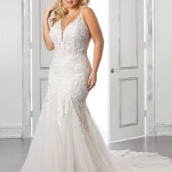 Mori Lee 3312 Bethany Square Back Plus Size Wedding Dress