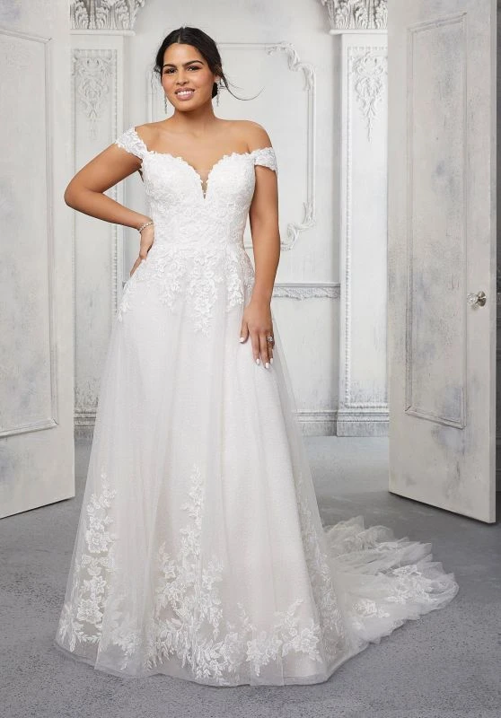 Mori Lee 3326 Carol Sweetheart Neckline Two-Way Plus Size Bridal Dress