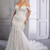 Mori Lee 3333C Circe Corset Back Floral Plus Size Bridal Dress
