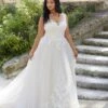 Mori Lee 3361 Geneva Illusion Back V-Neck Plus Size Wedding Dress