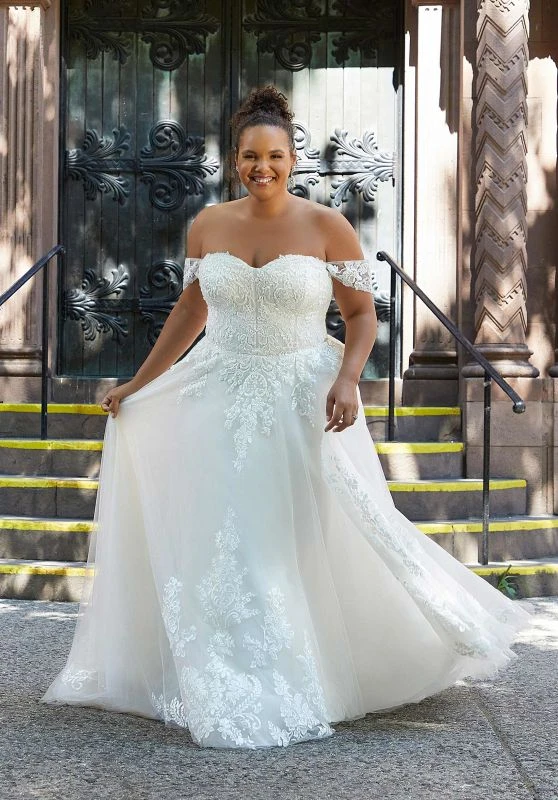 Mori Lee 3371 Hayden Sweetheart Neck A-line Plus Size Wedding Dress