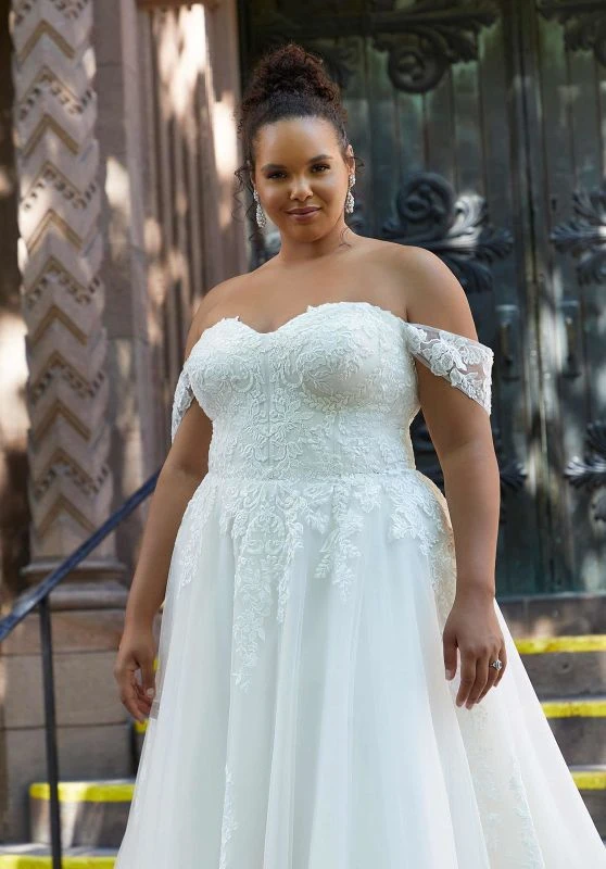 Mori Lee 3371 Hayden Sweetheart Neck A-line Plus Size Wedding Dress - Image 2