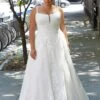 Mori Lee 3373 Hannah Scoop Neckline Low Back Plus Size Wedding Dress