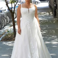 Mori Lee 3373 Hannah Scoop Neckline Low Back Plus Size Wedding Dress