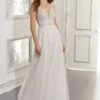 Mori Lee 5879W Angela Plunging Neckline Plus Size Wedding Dress