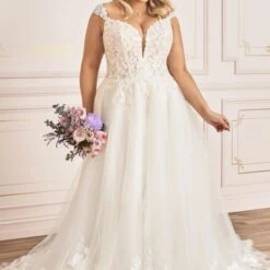 Sophia Tolli Y12011LS Alannah Plunging Neck Plus Size Wedding Dress