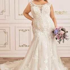 Sophia Tolli Y12027LS Tiarn Sheer Back Plus Size Bridal Dress