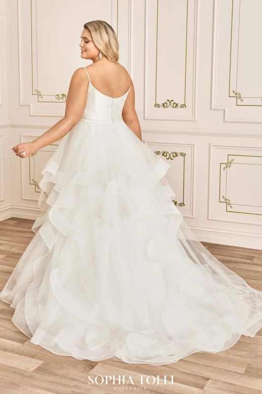 Sophia Tolli Y12029LS Caterina Flounce Skirt Plus Size Bridal Dress - Image 2