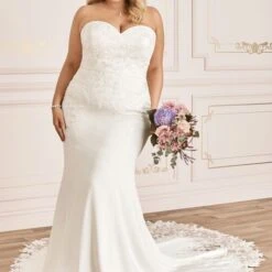 Sophia Tolli Y12036LS Pippa Lace Train Plus Size Wedding Dress