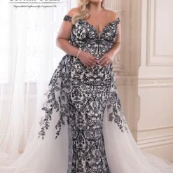 Sophia Tolli Y21810BLS Obsidian Off The Shoulder Plus Size Wedding Dress