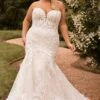 Sophia Tolli Y22176 Michaela Strapless Glitter Plus Size Bridal Dress