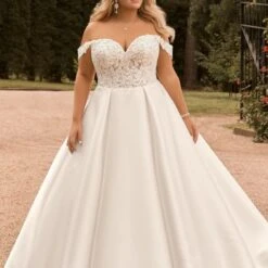 Sophia Tolli Y22182 Sabrina Pleated Skirt Plus Size Wedding Dress