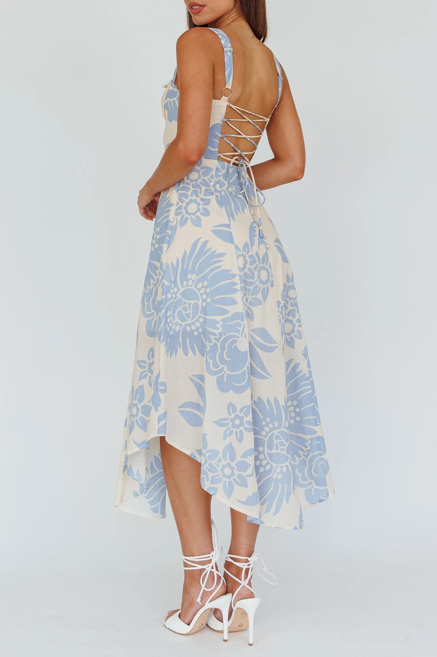 Nantucket Midi Dress - Blue Floral - Image 2