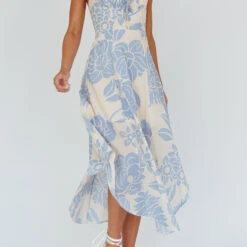 Nantucket Midi Dress - Blue Floral