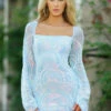 Sylvia Sequin Mini Dress - Icy Blue